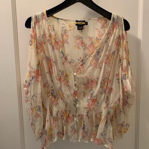 Rugby Silk Floral Blouse - Size 2